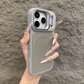2026 New Lens Holder Full-Cover Matte Magnetic Back Panel iPhone Case