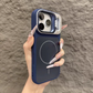 2026 New Lens Holder Full-Cover Matte Magnetic Back Panel iPhone Case