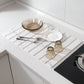 Marble Folding Mat with Diatomaceous Earth Bowl and Plate Drying Kitchen Drain Tray