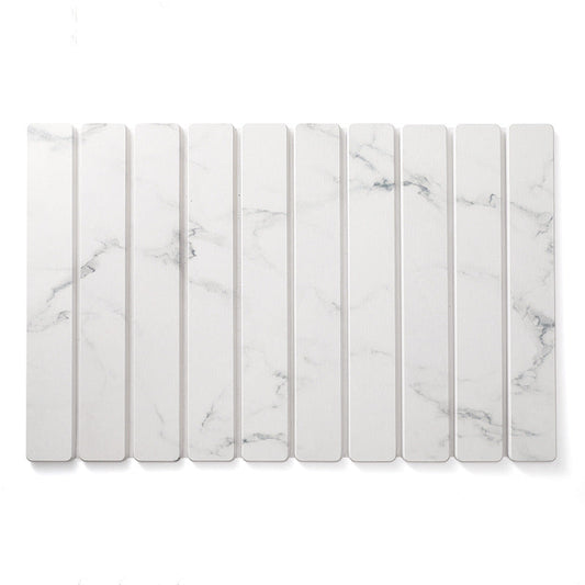 Marble Folding Mat with Diatomaceous Earth Bowl and Plate Drying Kitchen Drain Tray
