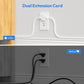 Twin Extension Cord Splitter 12 / 18 FT, with 6ft Dual Extension Cord on Each Side 3 Widely Outlets, Double Extension Cord for Home Office Dorm Room