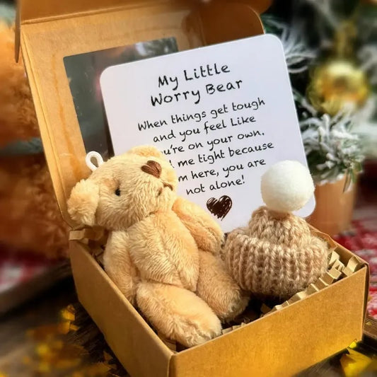✨Helande docka present✨Handgjord mini plysch teddybjörn
