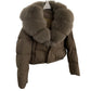 Women's Short-Length Fashionable Warm Fur-Collared Jacket（Icelandic white duck down）