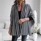 Open Front Houndstooth Poncho for Women