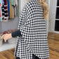 Open Front Houndstooth Poncho for Women