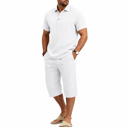 🎉 2026 Sale — Over 15,000 Sold!☀️Men's Summer Shirt & Crop Pants Set – Breathable, Relaxed Fit 🌴